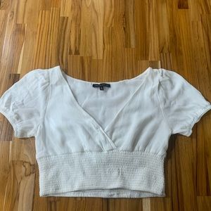 cropped white cute dressy top